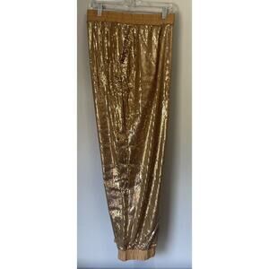 Shavonne Dorsey Dress Holiday Gold Sequin Joggers Pull On NEW Size 3X